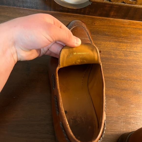 Bruno Magli Chestnut Leather Tassel Loafers - Picture 8 of 9